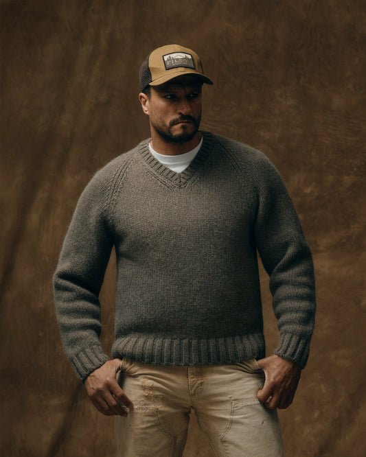 Filson Everyday / 3-gauge Alpaca Blend Sweater - Bark Heather