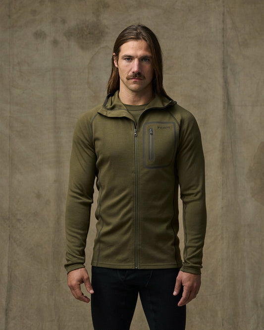 Filson Deals / 400g Merino Wool Hoodie - Dark Olive