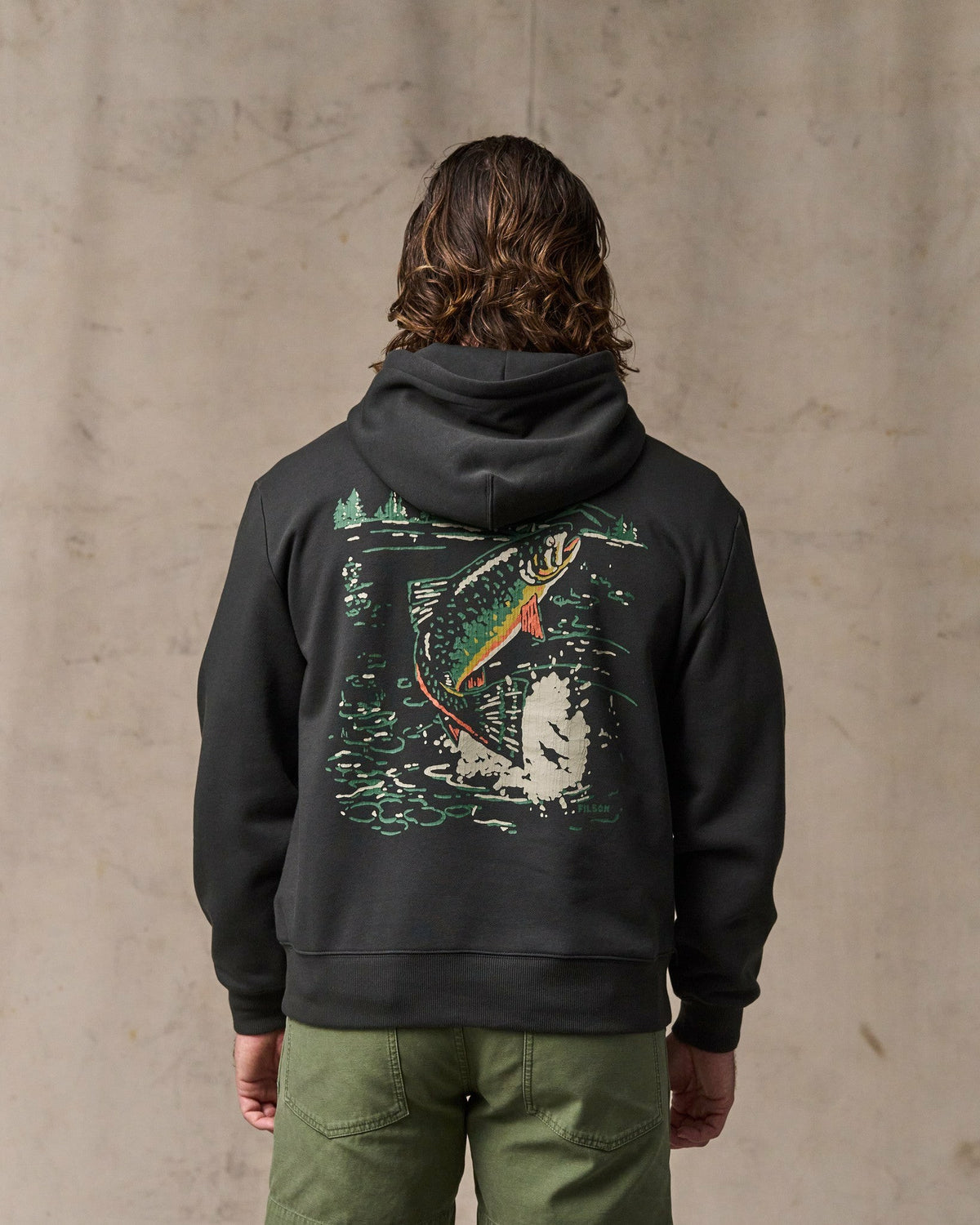 Filson Classic / Trout Graphic Hoodie - Faded Black
