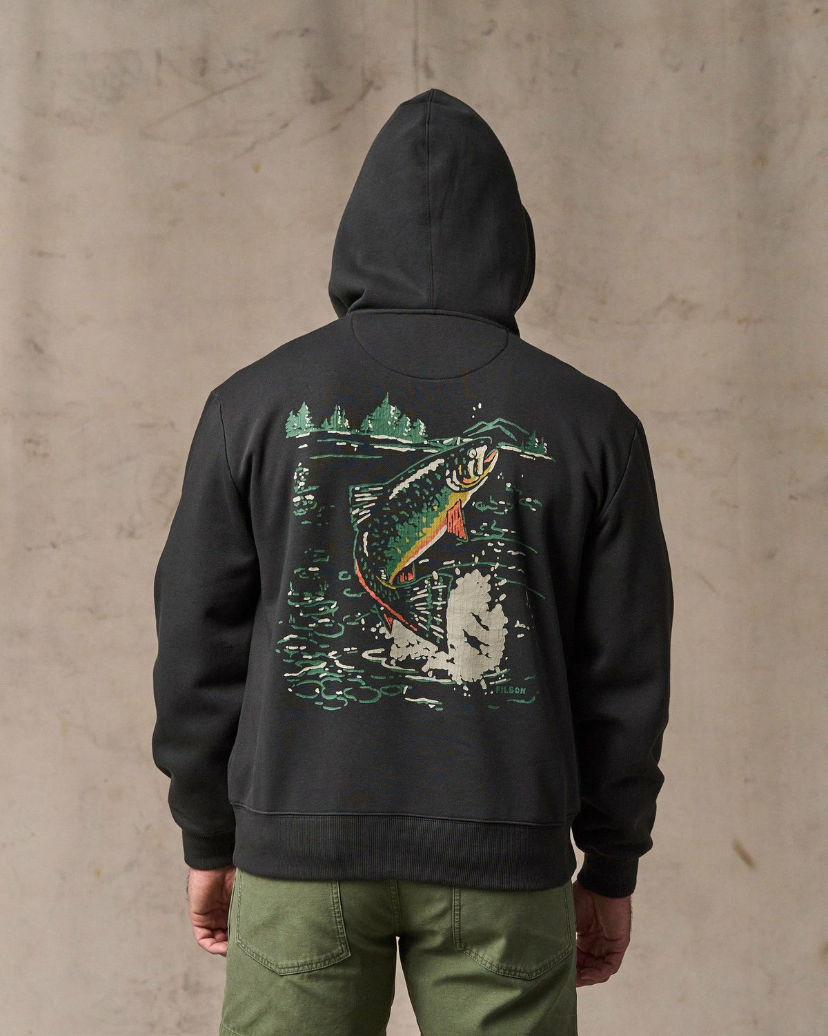 Filson Classic / Trout Graphic Hoodie - Faded Black