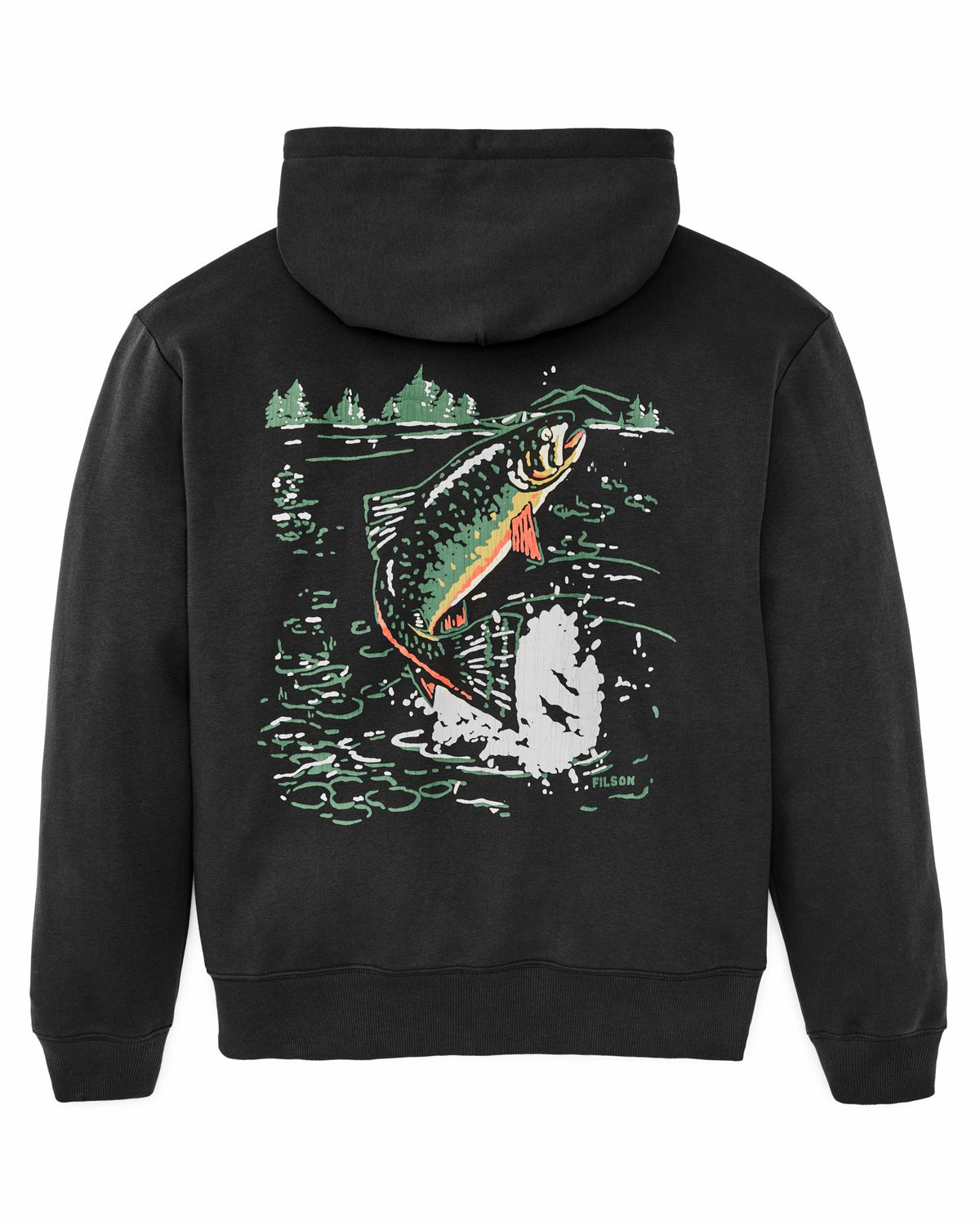 Filson Classic / Trout Graphic Hoodie - Faded Black