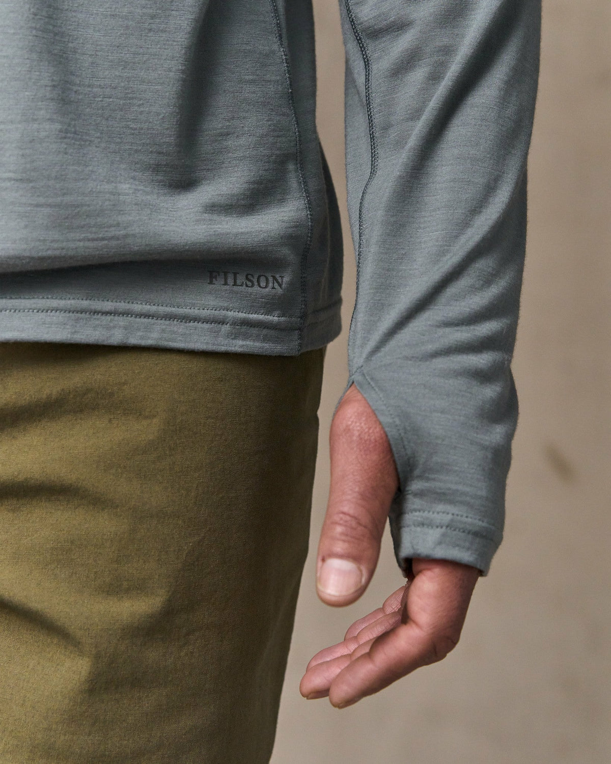 Filson Premium / Wool-Blend UPF Hoodie - Sage Gray