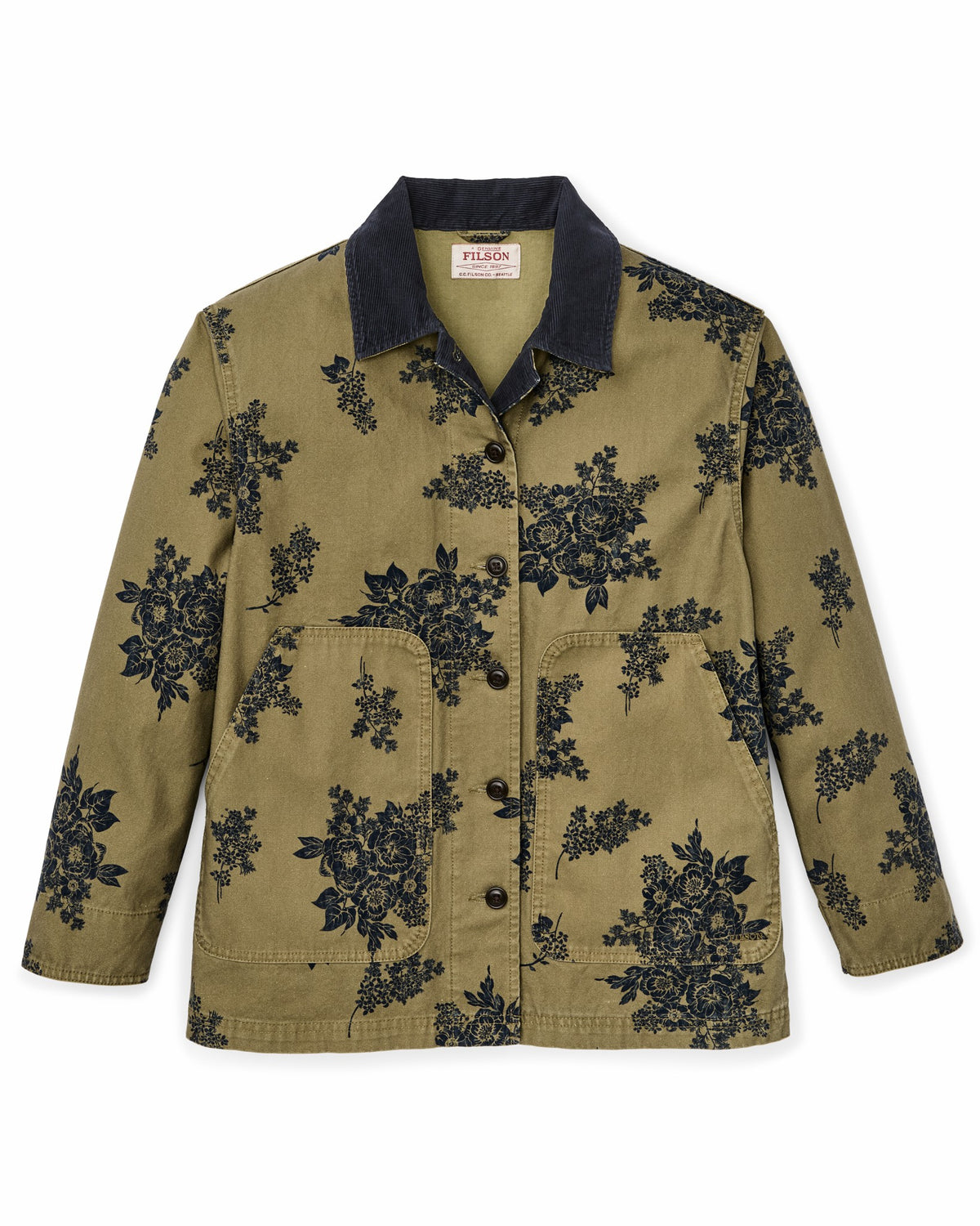 Filson Special Offer / Women's Canvas Barn Coat - Olive / Floral Print