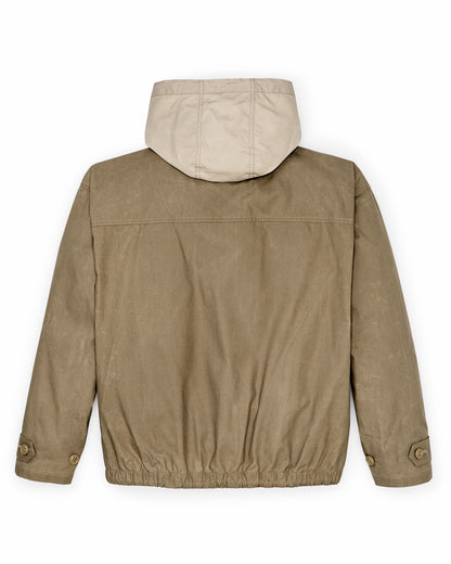 Filson Deals / Women's Dry Wax Hooded Popover - Khaki / Quail Tan