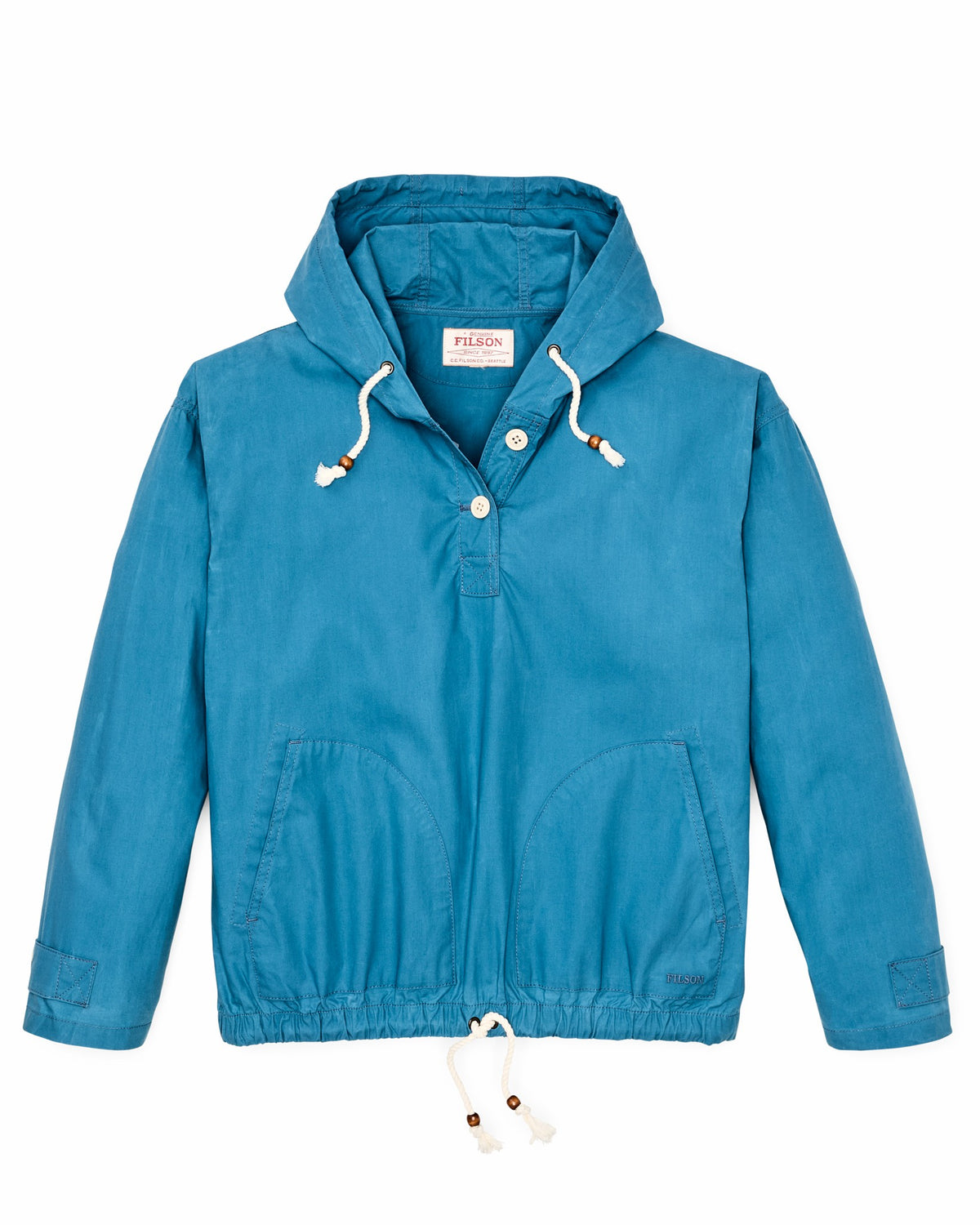 Filson Best Seller / Women's Dry Wax Hooded Popover - Marine Blue