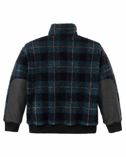 Filson Premium / Women's Pile Fleece Popover - Blue / Black Plaid