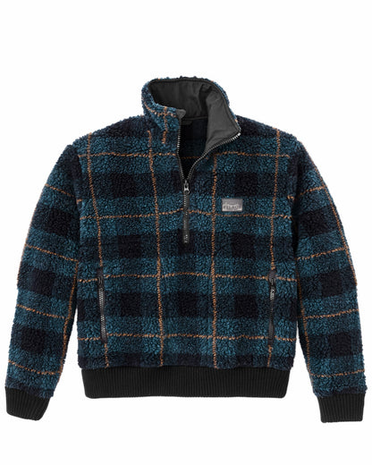 Filson Premium / Women's Pile Fleece Popover - Blue / Black Plaid