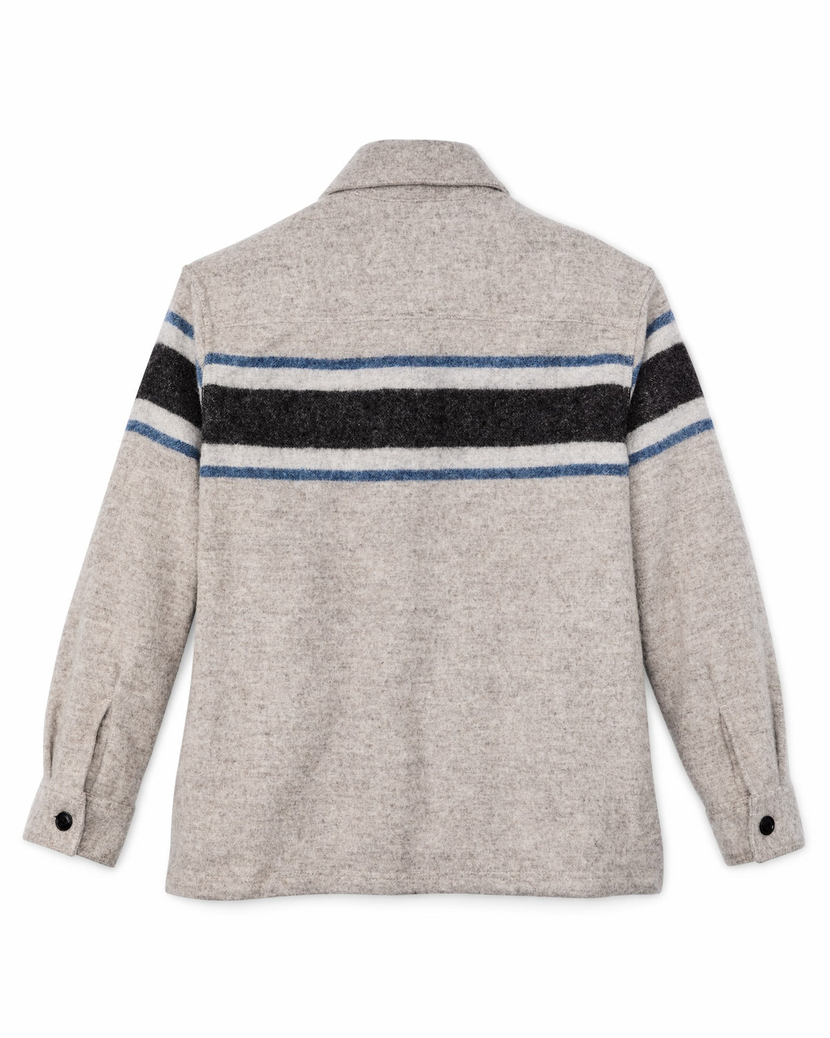 Filson Popular / Women's Wool Overshirt - Gray / Black Blanket Stripe