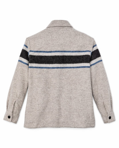 Filson Popular / Women's Wool Overshirt - Gray / Black Blanket Stripe