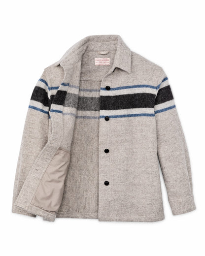 Filson Popular / Women's Wool Overshirt - Gray / Black Blanket Stripe