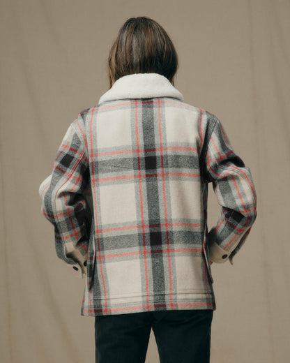 Filson Customer Favorite / Women's Mackinaw Wool Shearling Cruiser Jacket - Cream / Red / Black Plaid