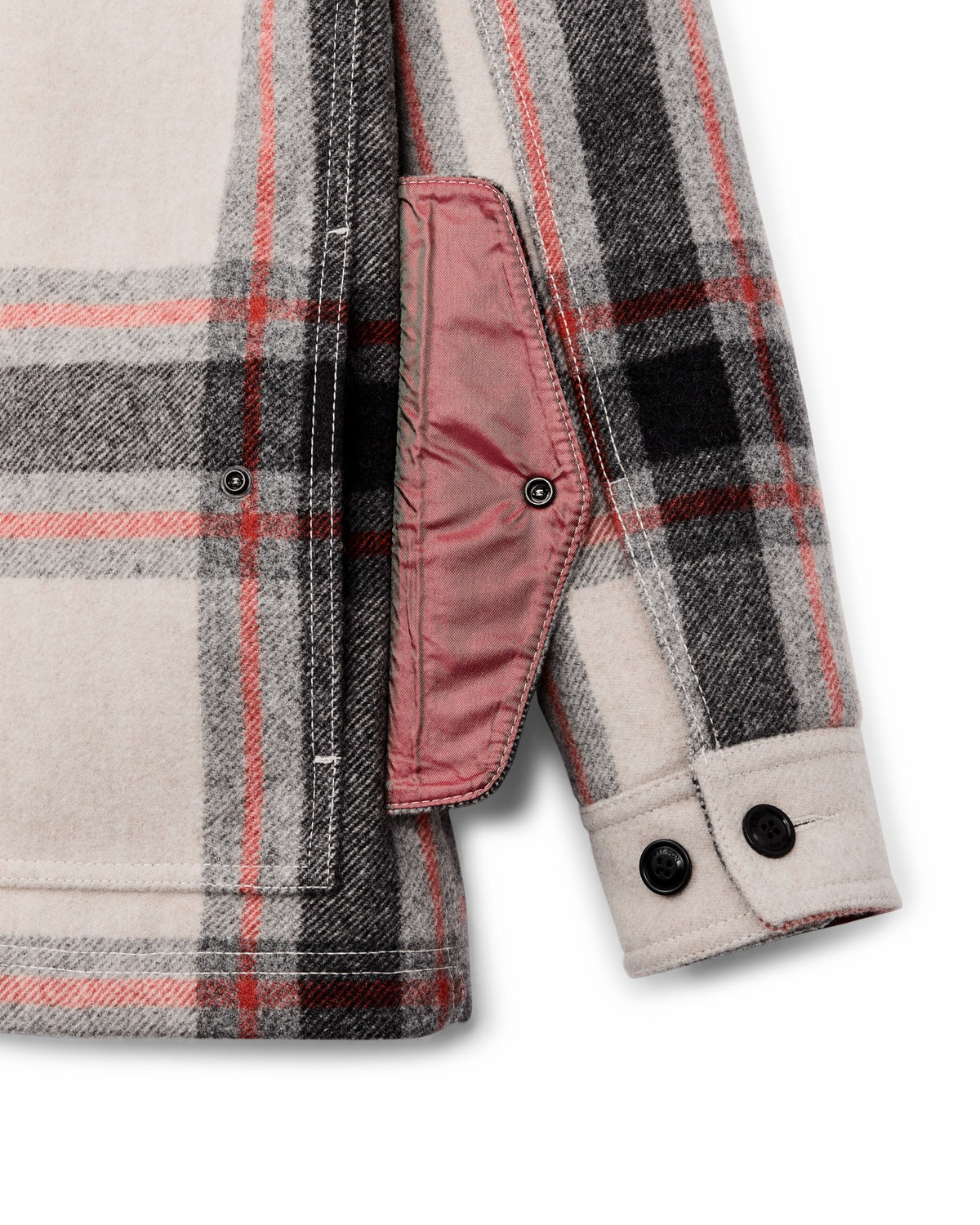 Filson Customer Favorite / Women's Mackinaw Wool Shearling Cruiser Jacket - Cream / Red / Black Plaid