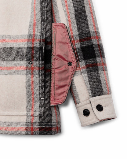 Filson Customer Favorite / Women's Mackinaw Wool Shearling Cruiser Jacket - Cream / Red / Black Plaid