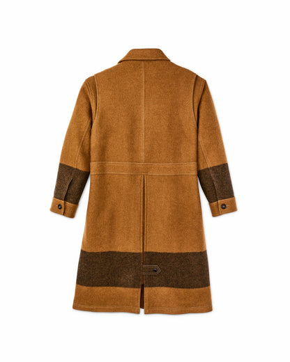Filson Trending / Women's Wool Long Cruiser Coat - Whiskey / Black Stripe