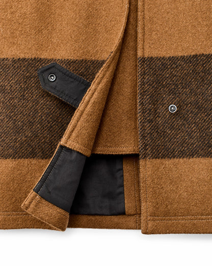 Filson Trending / Women's Wool Long Cruiser Coat - Whiskey / Black Stripe
