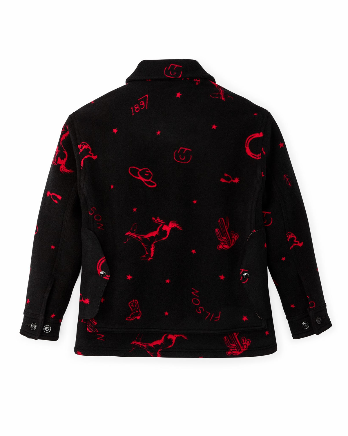 Filson Hot Sale / Women's Jacquard Wool Cruiser Jacket - Black / Red Western