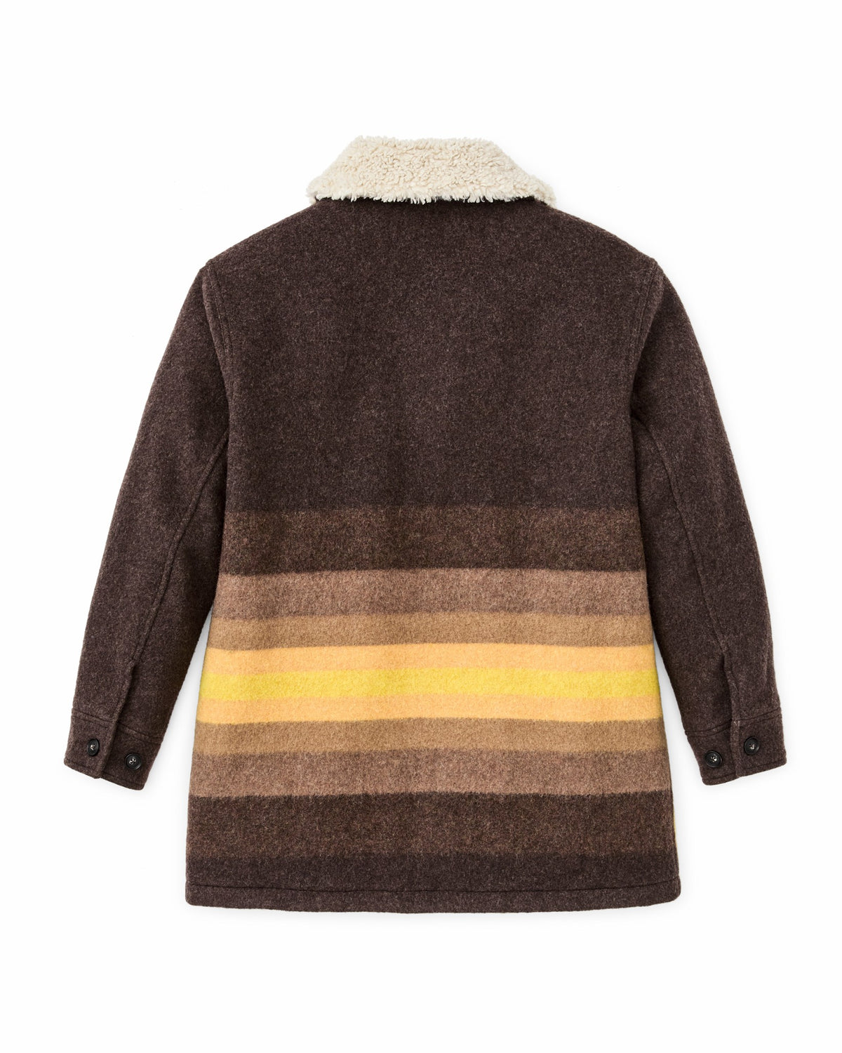Filson Special Offer / Women's Kodiak Shawl Collar Coat - Brown / Yellow Stripe