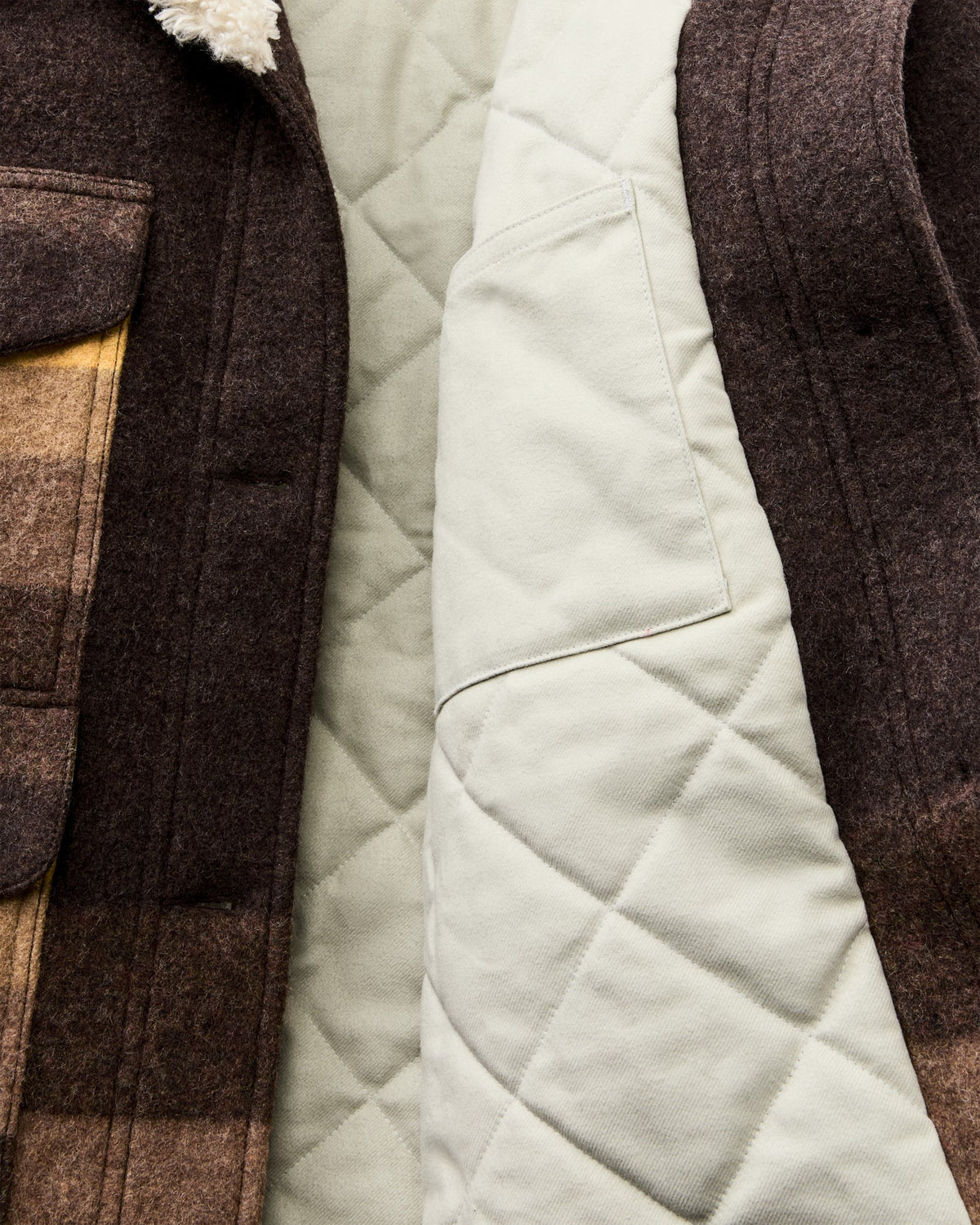 Filson Special Offer / Women's Kodiak Shawl Collar Coat - Brown / Yellow Stripe