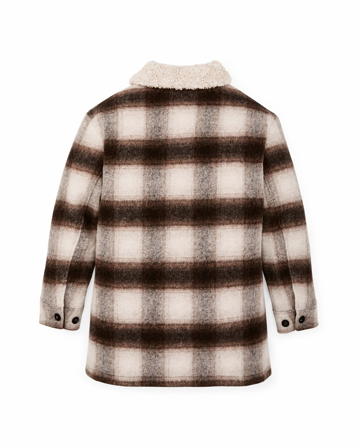 Filson Discount / Women's Kodiak Shawl Collar Coat - Cream / Brown Shadow Plaid