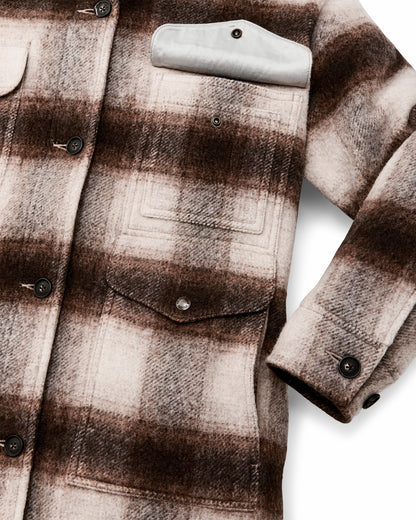 Filson Discount / Women's Kodiak Shawl Collar Coat - Cream / Brown Shadow Plaid