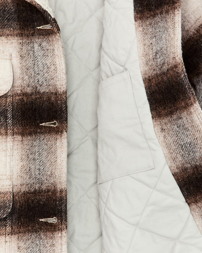 Filson Discount / Women's Kodiak Shawl Collar Coat - Cream / Brown Shadow Plaid