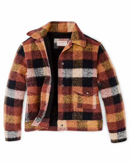 Filson Premium / Women's Blanket Wool Heritage Jacket - Red / Orange / Black Plaid
