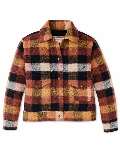 Filson Premium / Women's Blanket Wool Heritage Jacket - Red / Orange / Black Plaid