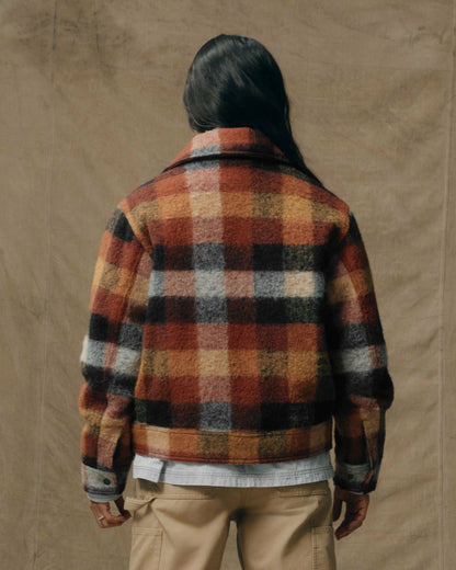 Filson Premium / Women's Blanket Wool Heritage Jacket - Red / Orange / Black Plaid