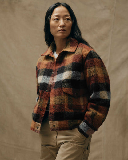Filson Premium / Women's Blanket Wool Heritage Jacket - Red / Orange / Black Plaid