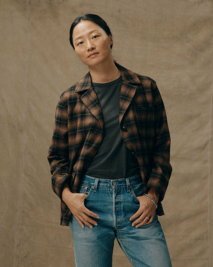 Filson Classic / Women's Unconstructed Wool Blazer - Bronze Brown Plaid