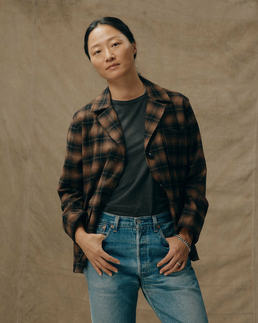 Filson Classic / Women's Unconstructed Wool Blazer - Bronze Brown Plaid