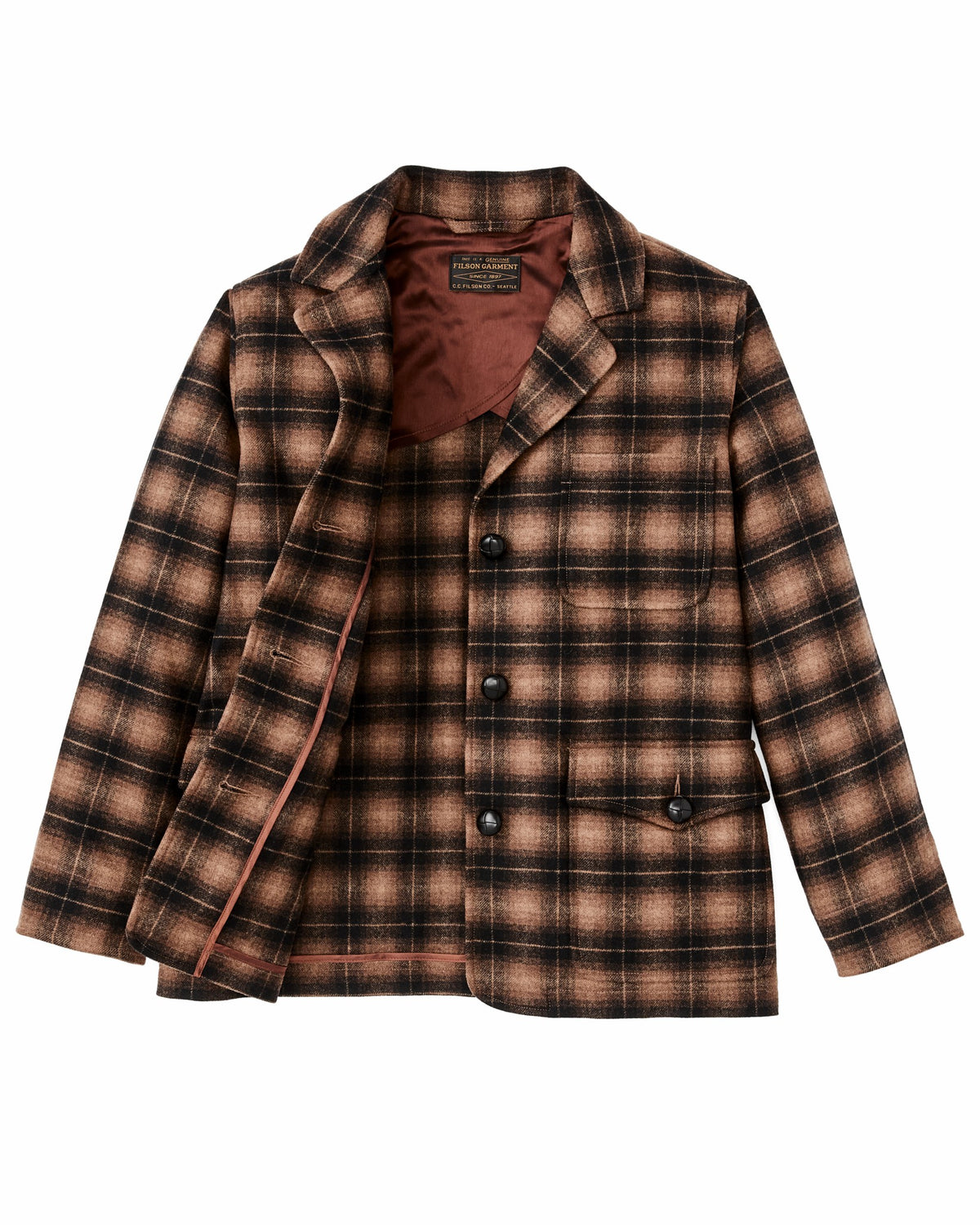 Filson Classic / Women's Unconstructed Wool Blazer - Bronze Brown Plaid