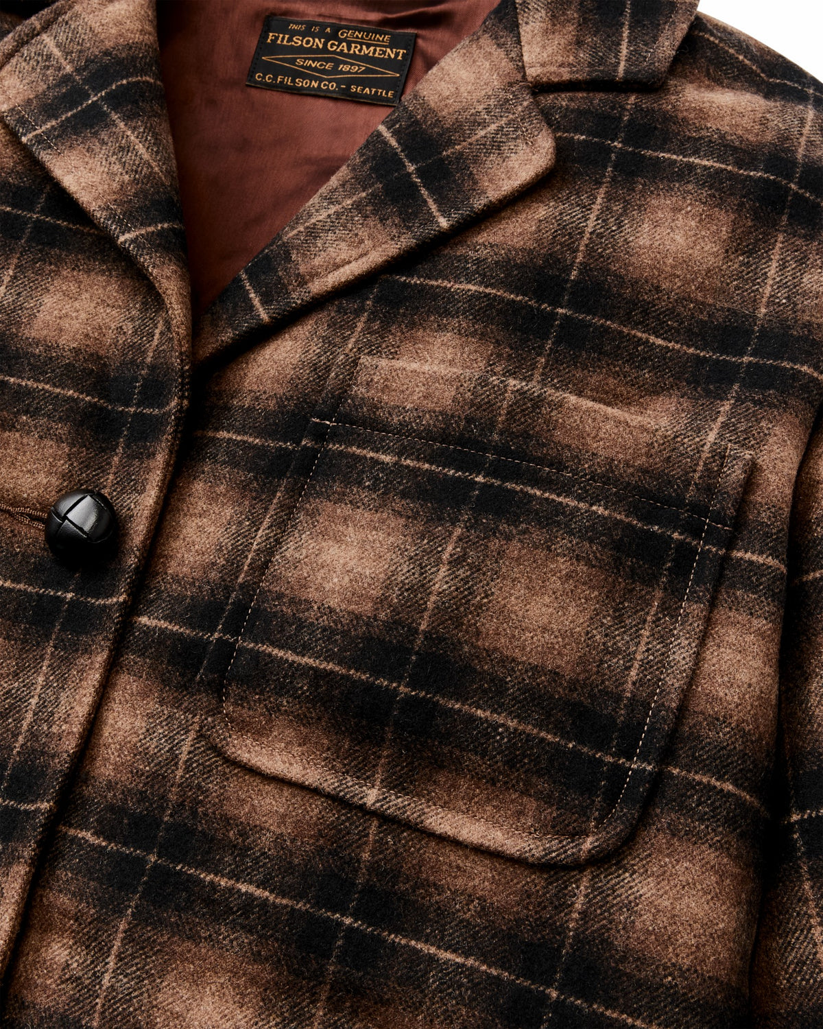 Filson Classic / Women's Unconstructed Wool Blazer - Bronze Brown Plaid