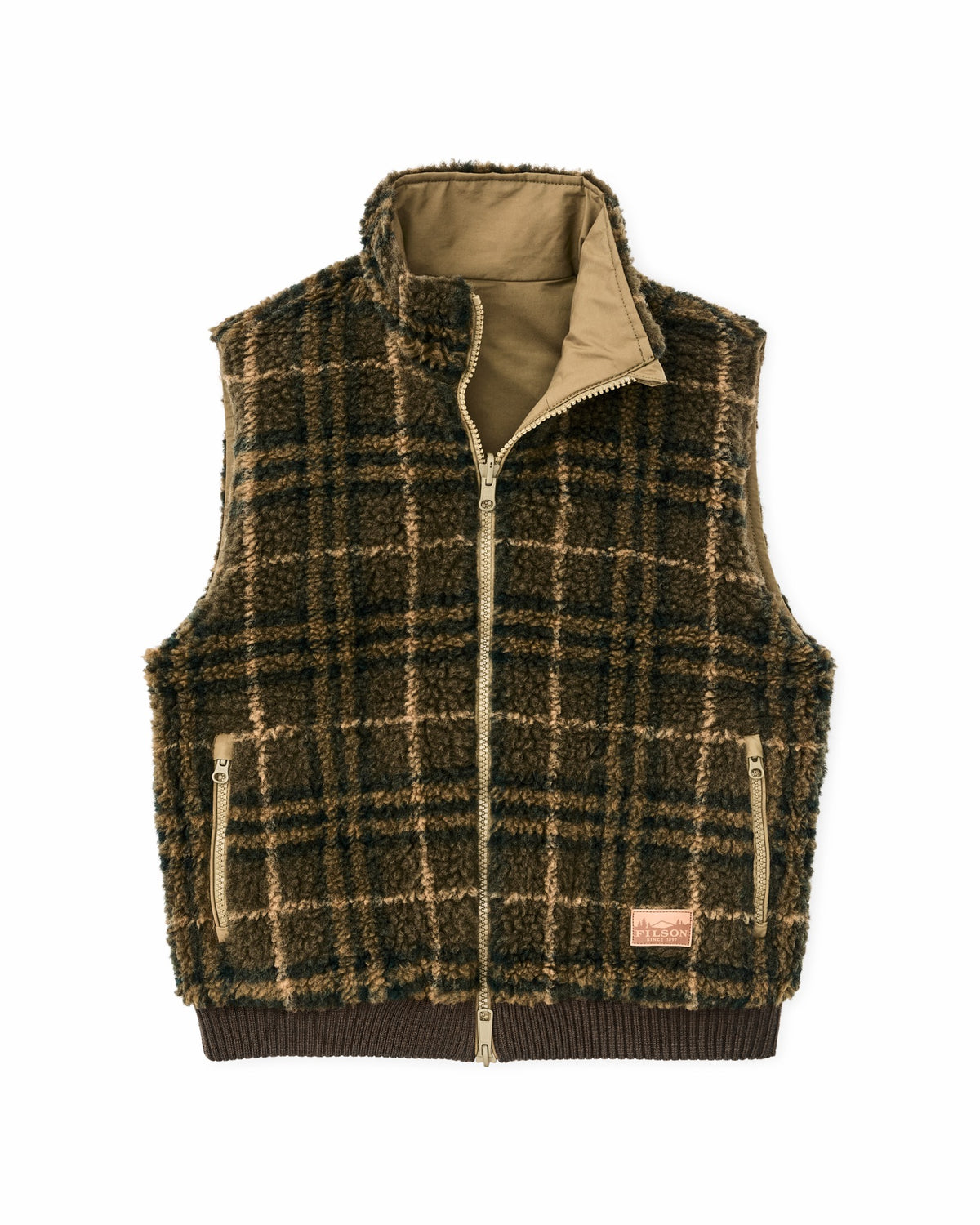 Filson New / Women's Reversible Woolly Fleece Vest - Tan