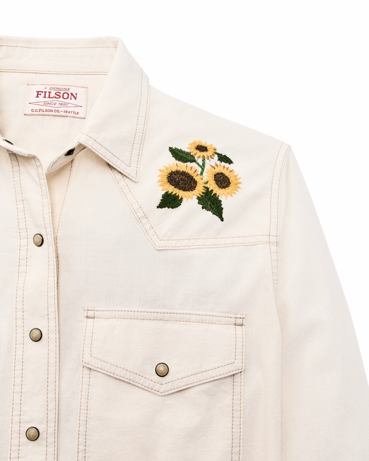 Filson Quality / Women's Embroidered Western Shirt - Natural Seed