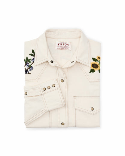 Filson Quality / Women's Embroidered Western Shirt - Natural Seed