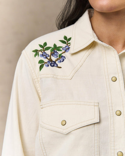 Filson Quality / Women's Embroidered Western Shirt - Natural Seed