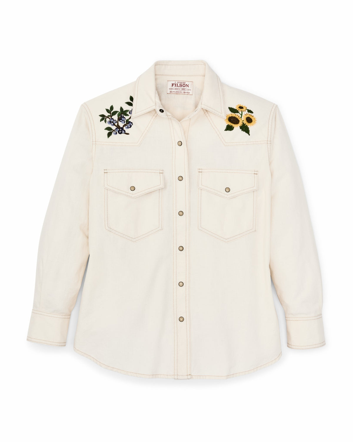 Filson Quality / Women's Embroidered Western Shirt - Natural Seed