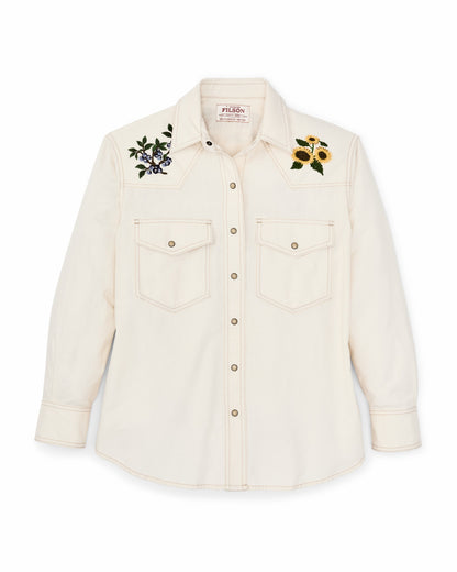 Filson Quality / Women's Embroidered Western Shirt - Natural Seed