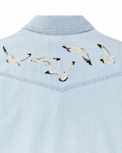 Filson Best Seller / Women's Embroidered Western Shirt - Light Indigo