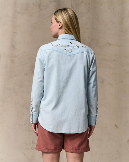 Filson Best Seller / Women's Embroidered Western Shirt - Light Indigo