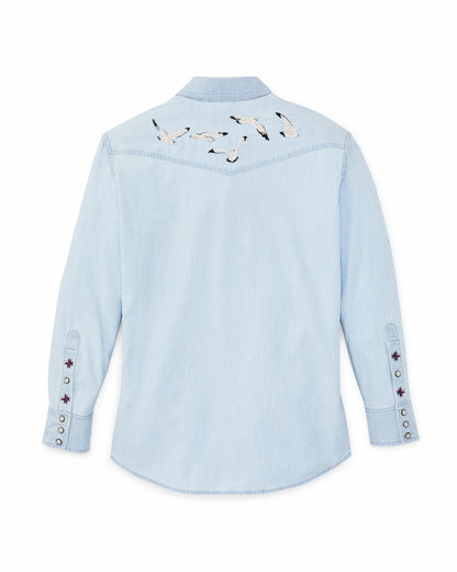 Filson Best Seller / Women's Embroidered Western Shirt - Light Indigo