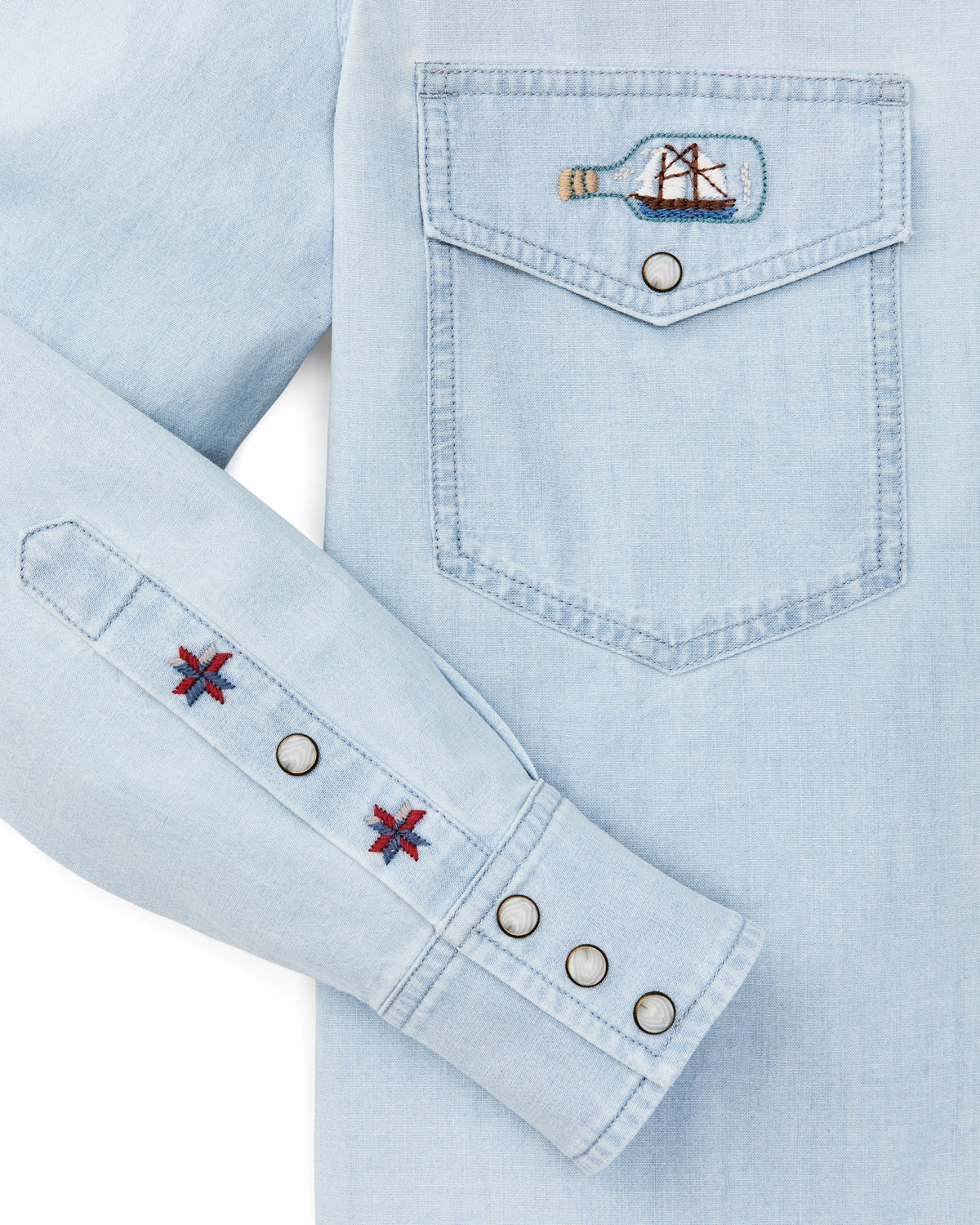 Filson Best Seller / Women's Embroidered Western Shirt - Light Indigo