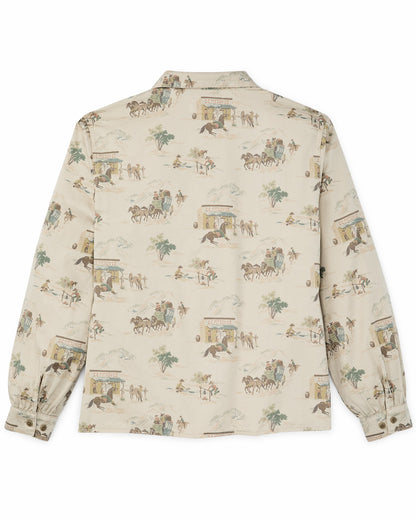 Filson Customer Favorite / Women's Long Sleeve Twill Camp Shirt - Desert Green / Print