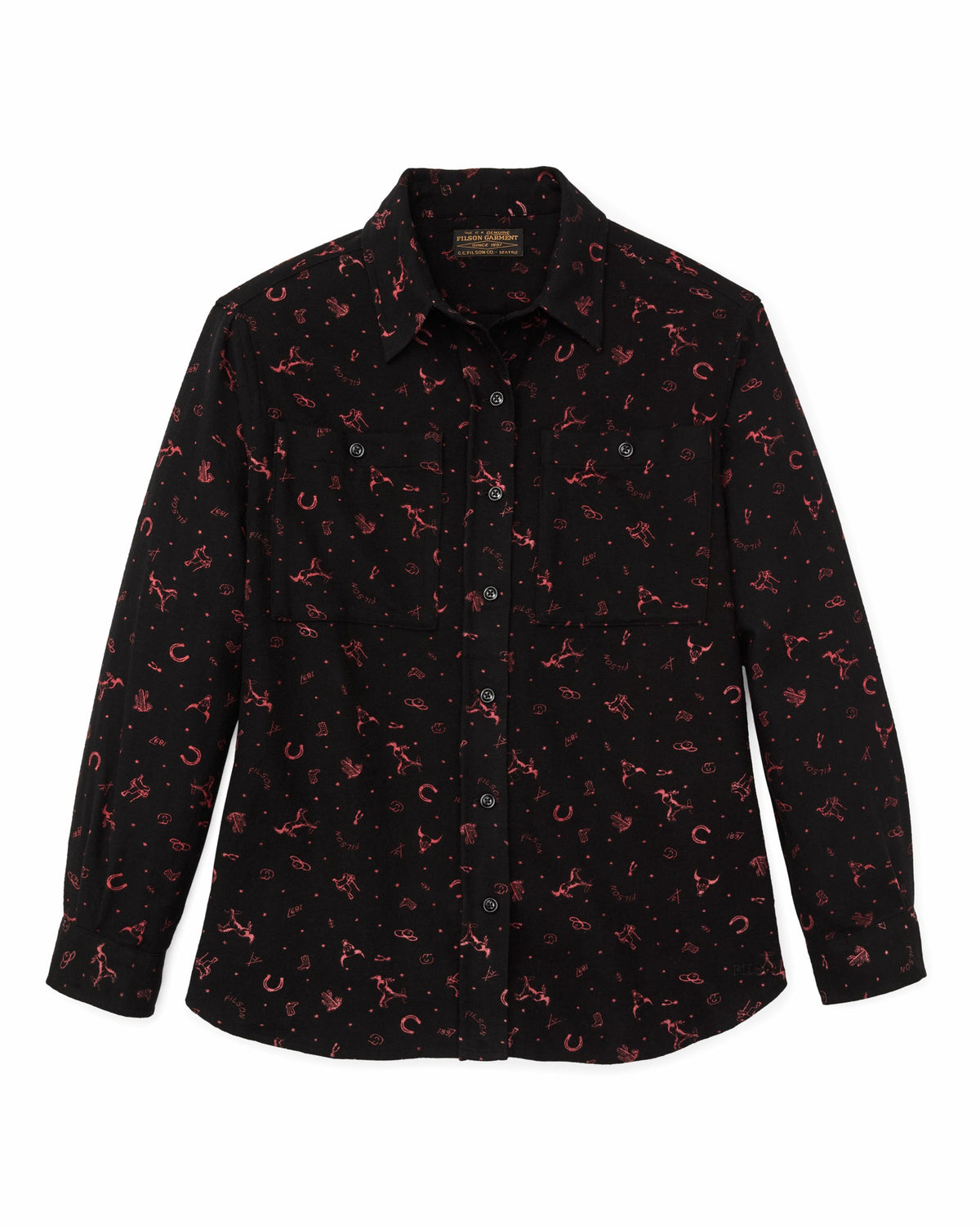 Filson Popular / The Women's Rangeland Flannel Shirt - Black / Red Western