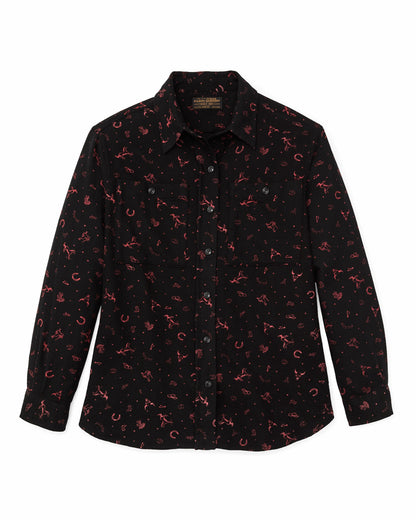 Filson Popular / The Women's Rangeland Flannel Shirt - Black / Red Western