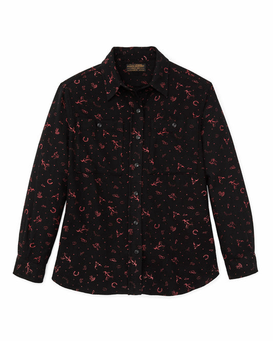 Filson Popular / The Women's Rangeland Flannel Shirt - Black / Red Western