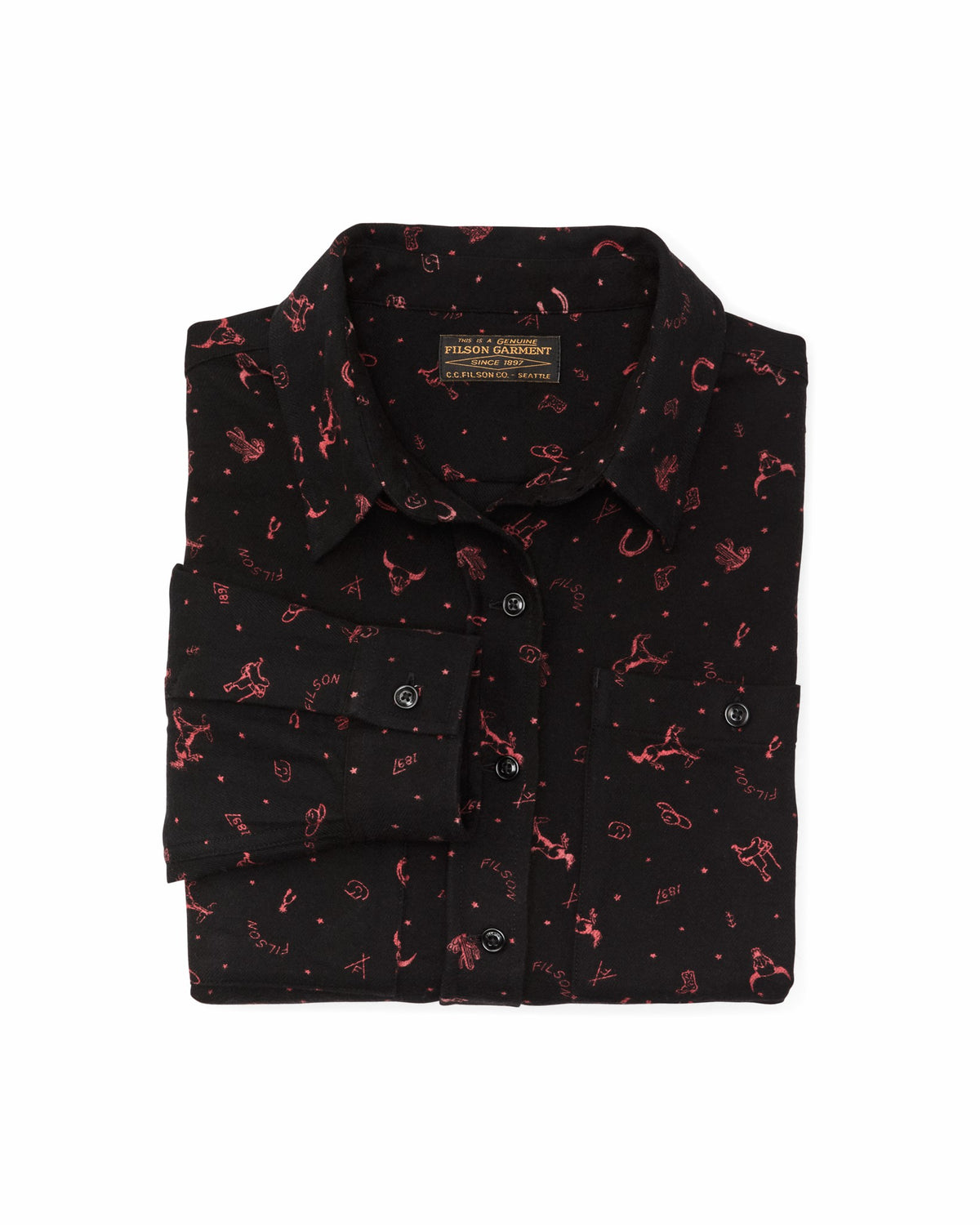 Filson Popular / The Women's Rangeland Flannel Shirt - Black / Red Western