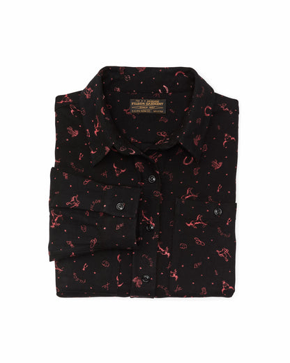 Filson Popular / The Women's Rangeland Flannel Shirt - Black / Red Western