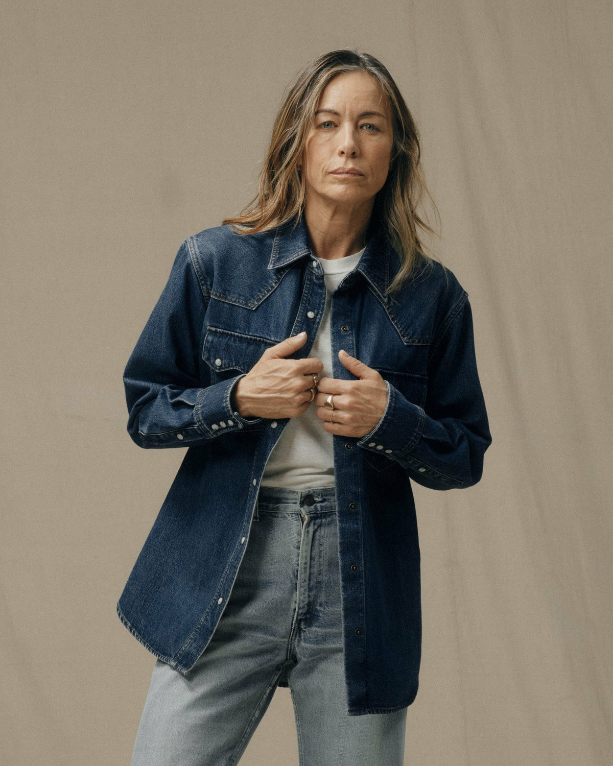 Filson Top Pick / Women's Denim Western Shirt - Medium Indigo
